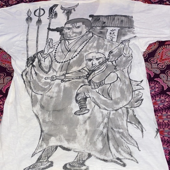 Vintage 80s Hand Drawn Kung-Fu legends T-shirt. Size L. See measurements - Picture 11 of 12